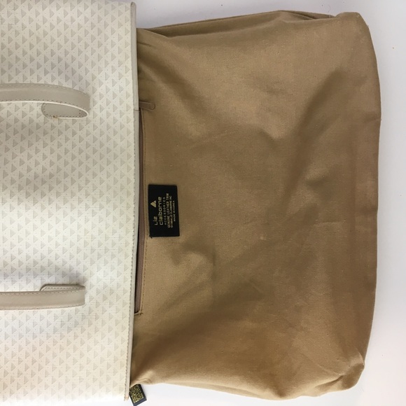 Vintage 1984 Liz Claiborne Leather & Coated Canvas Tote - Picture 10 of 11